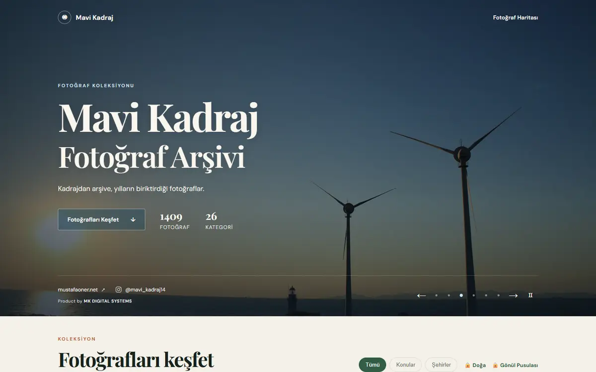 Startseite des Mavi-Kadraj-Fotoarchivs